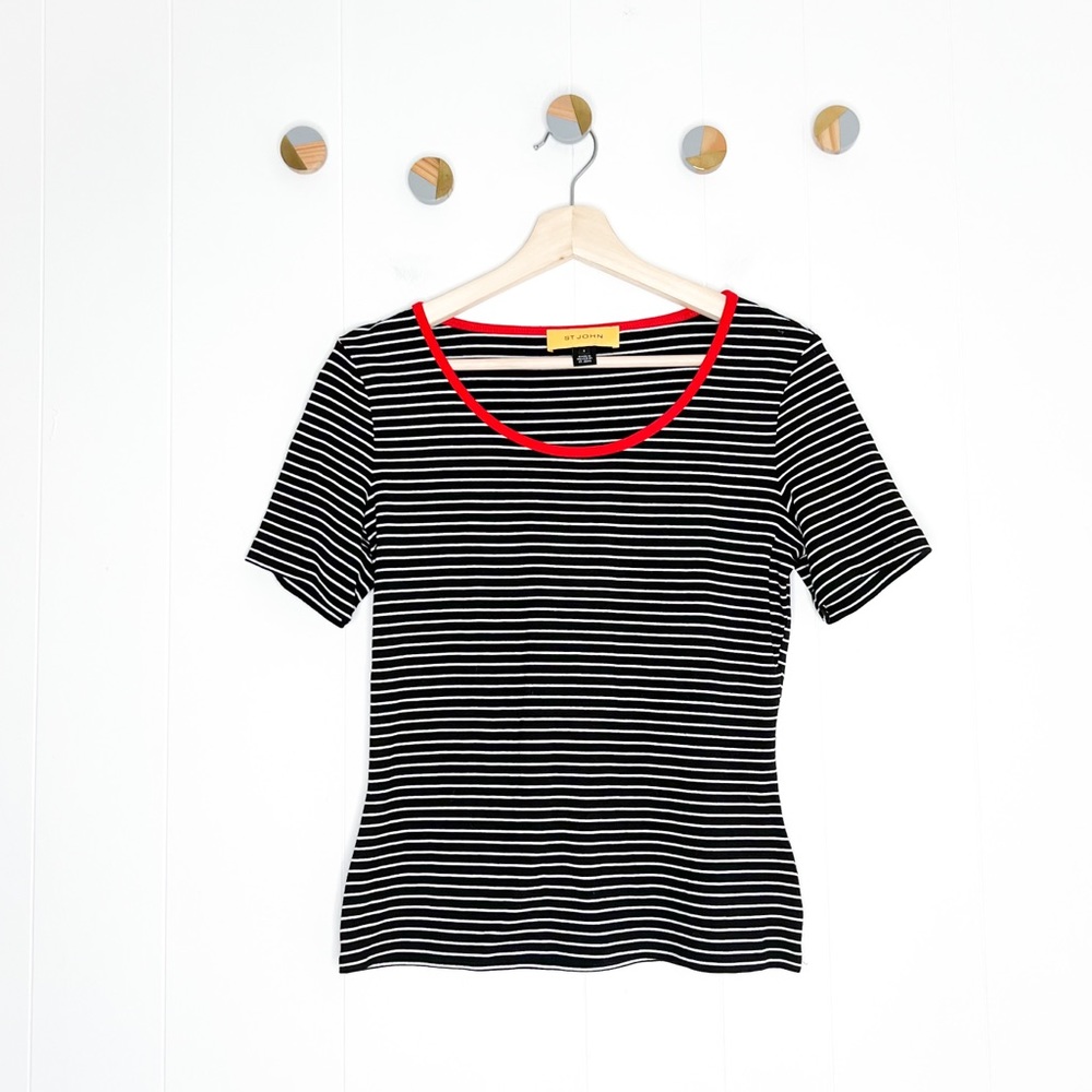 St. John Striped Ringer Tee